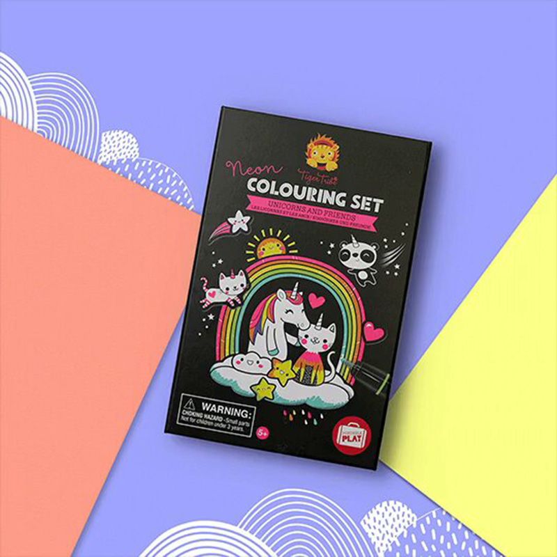 Tiger Tribe - Neon Colouring Set - Unicorns & Friends