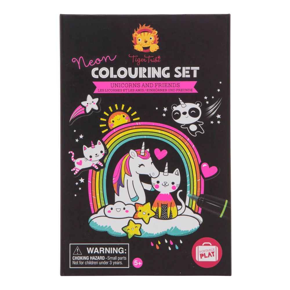 Tiger Tribe - Neon Colouring Set - Unicorns & Friends