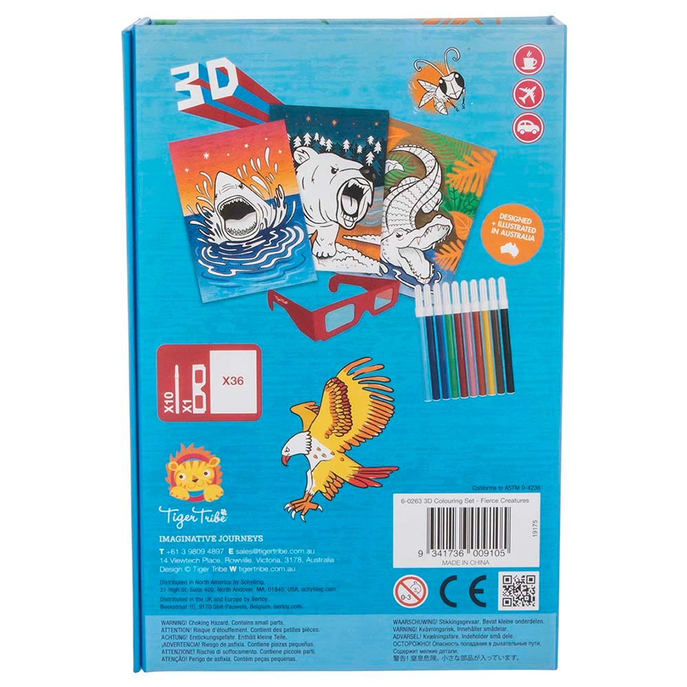 Tiger Tribe - 3D Colouring Set - Fierce Creatures