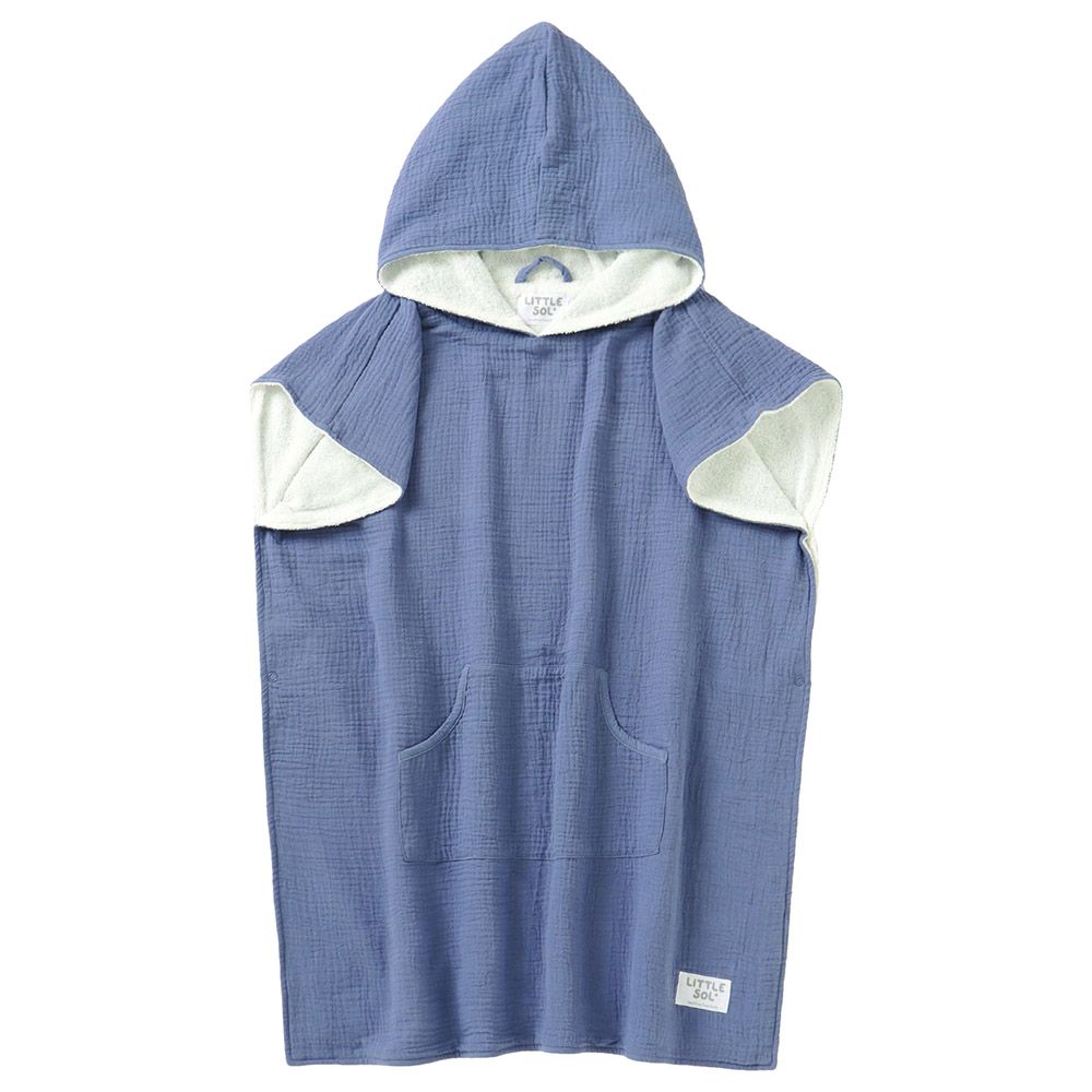 Little Sol+ - Hooded Beach Towel - 6-10Y - Sea Blue