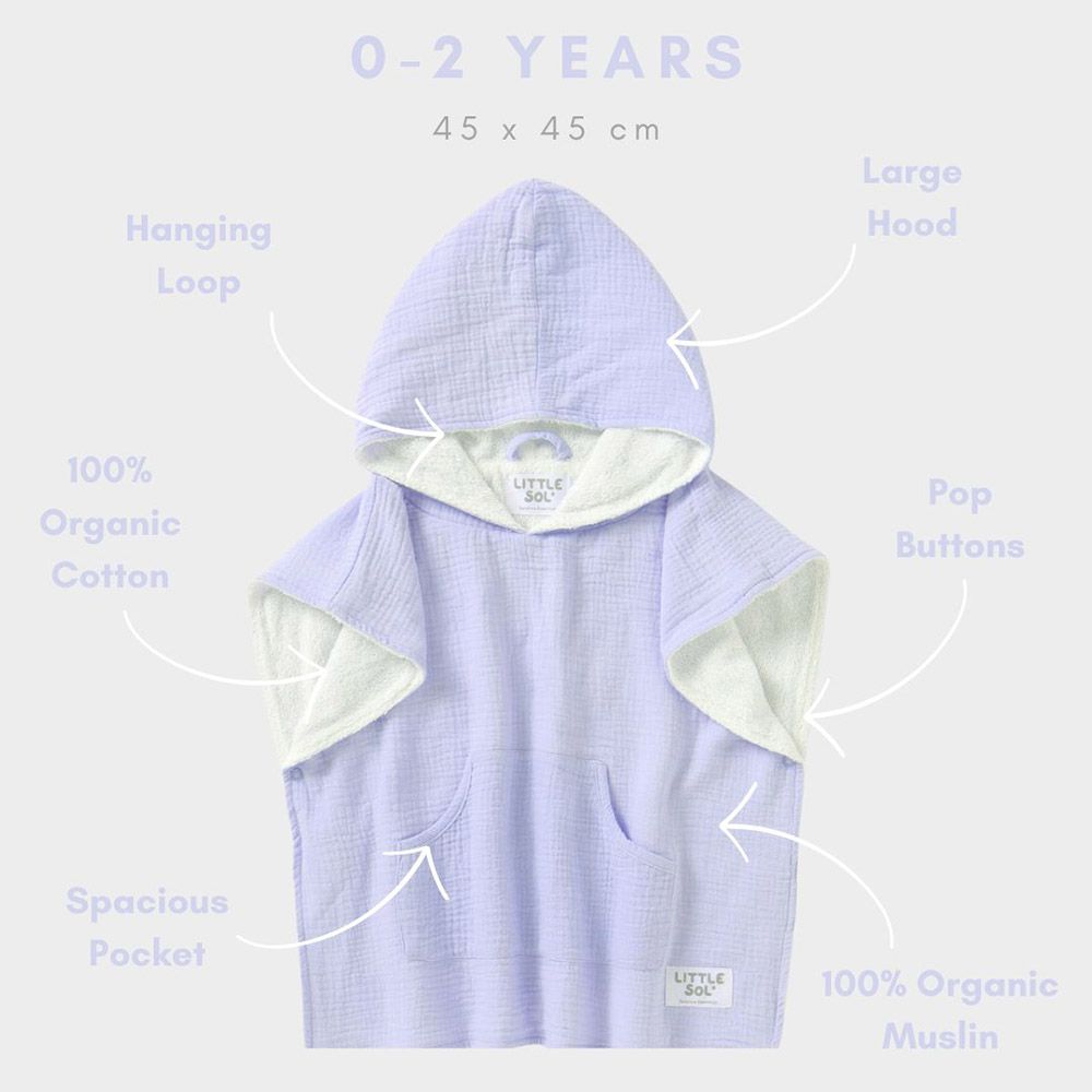 Little Sol+ - Hooded Beach Towel - 0-2Y - Periwinkle