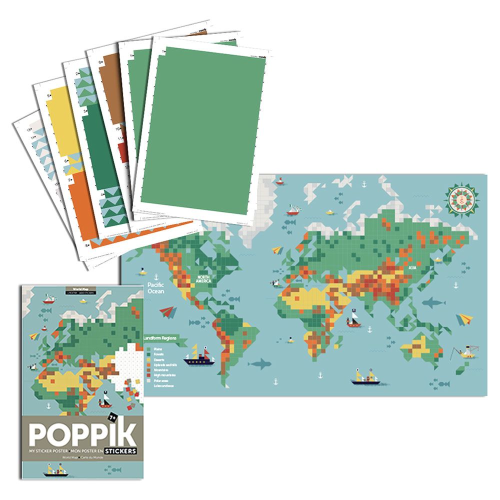 Poppik - Sticker Poster - World Map