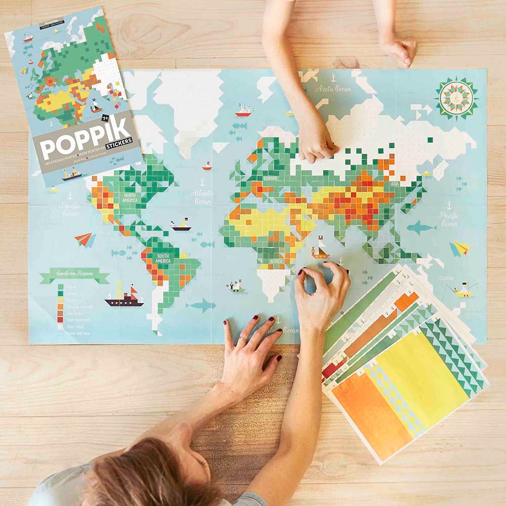 Poppik - Sticker Poster - World Map