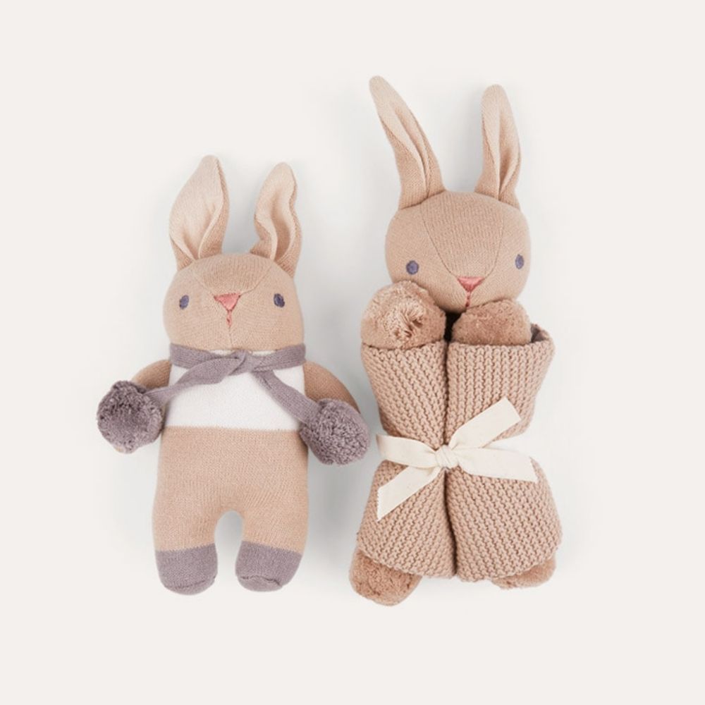 Threadbear Design - Baby Bunny Gift Set - Taupe