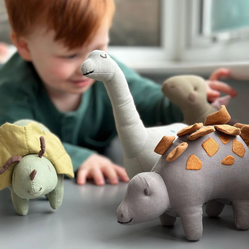 ThreadBear Design - Steggy Linen Dinosaur Soft Toy