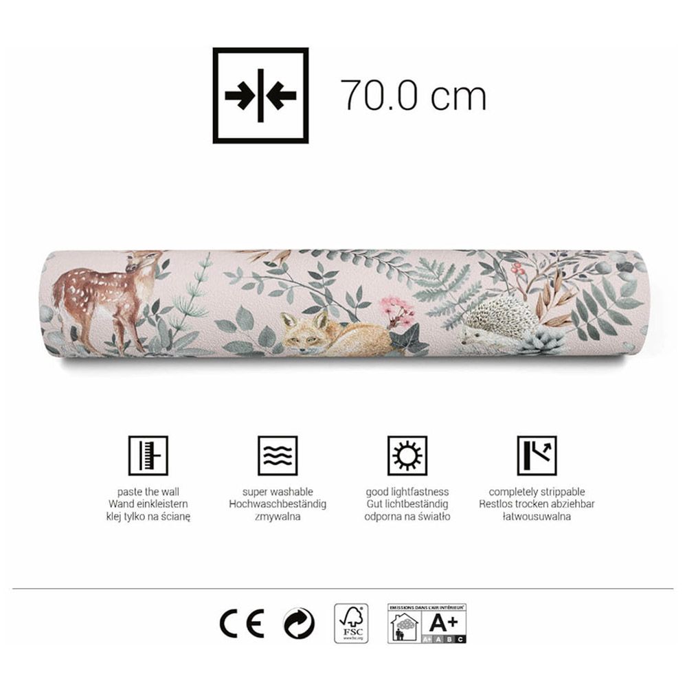 Paper Crew - Woodland Wallpaper - Pink