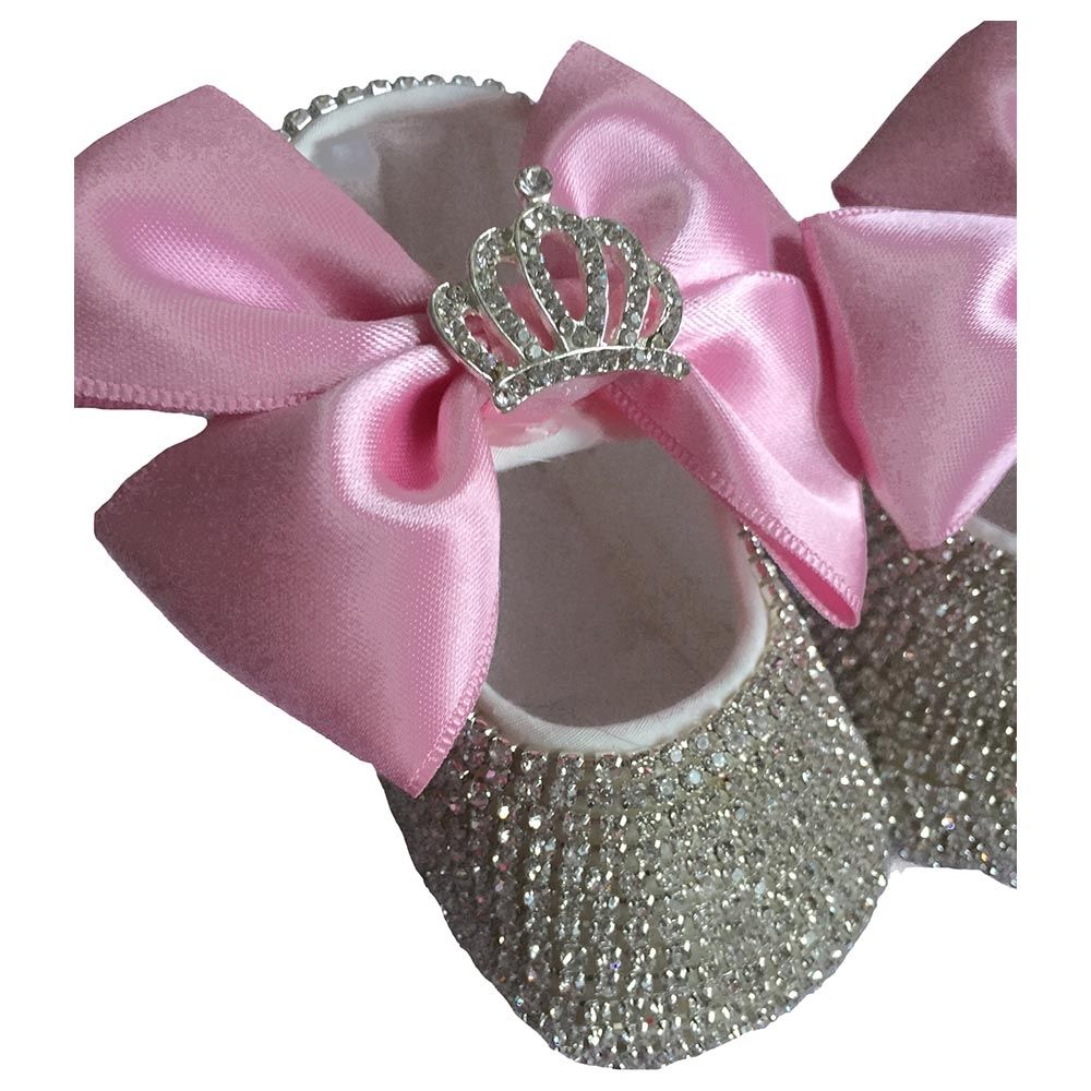 Mini Plum - Crystals Crown Charm Shoes - Pink