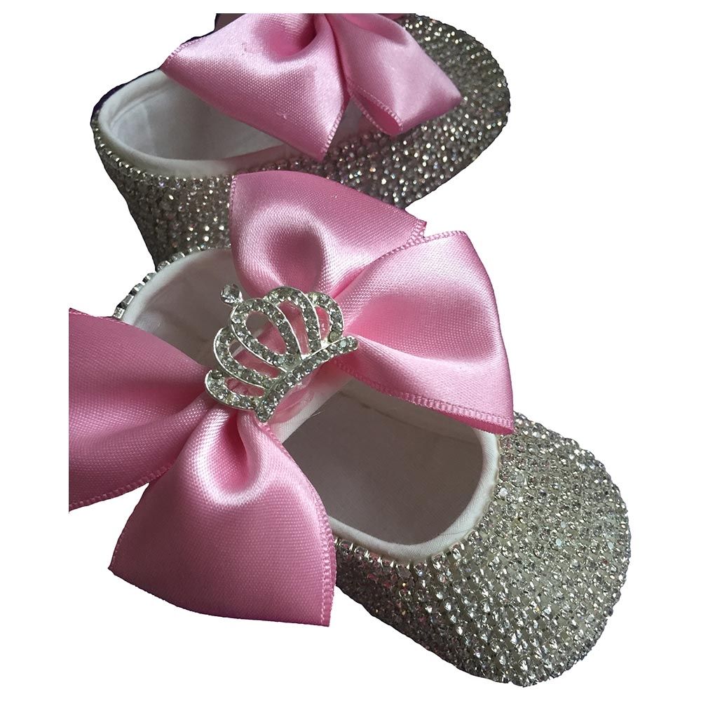 Mini Plum - Crystals Crown Charm Shoes - Pink