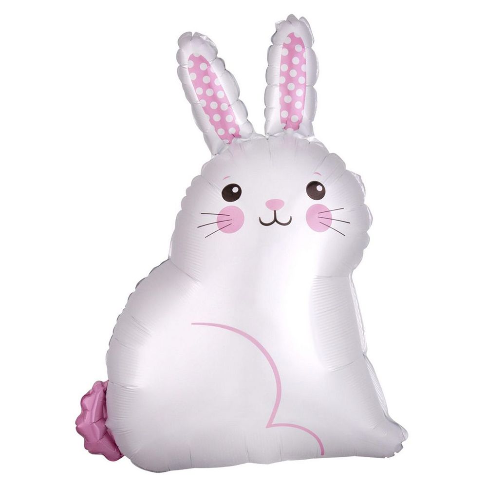 Easter White Bunny Satin Junior Shape Balloon