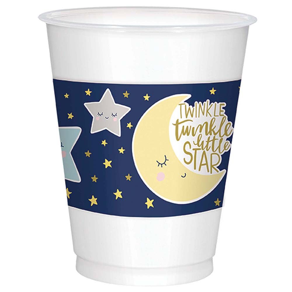 Amscan - Twinkle Little Star Plastic Cups, 16Oz, 25pcs