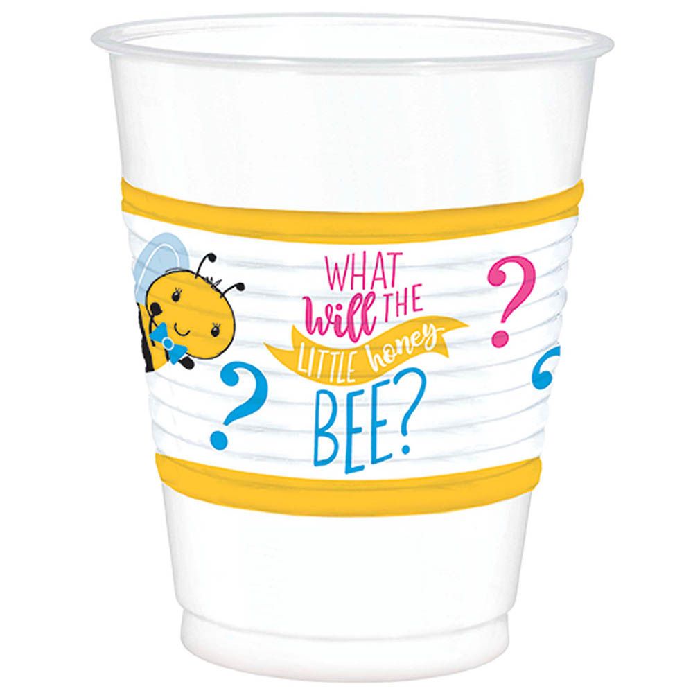 Amscan - What Will It Bee? Plastic Cups, 16Oz, 25pcs