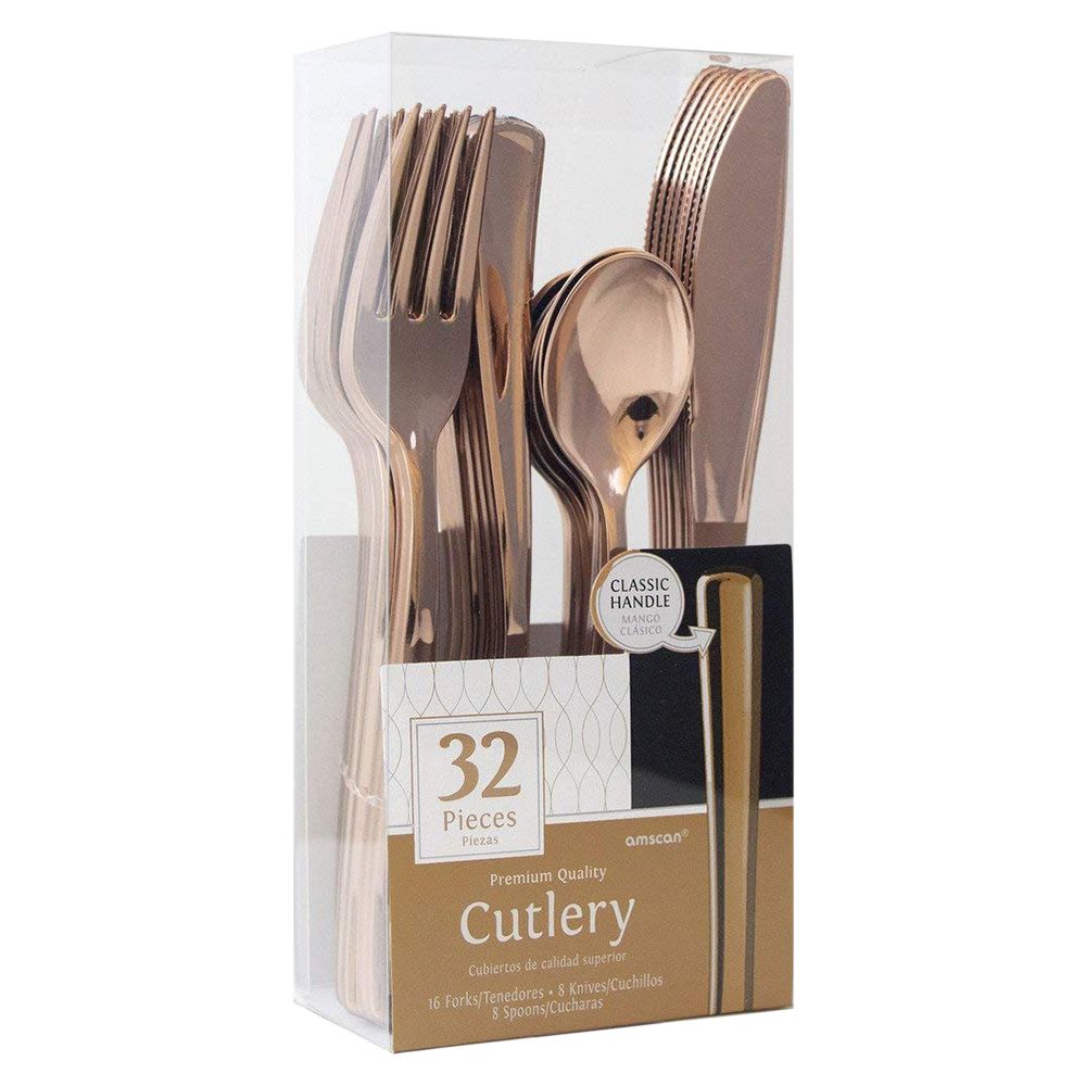 Amscan - Premium Cutlery Set 32pcs - Rose Gold