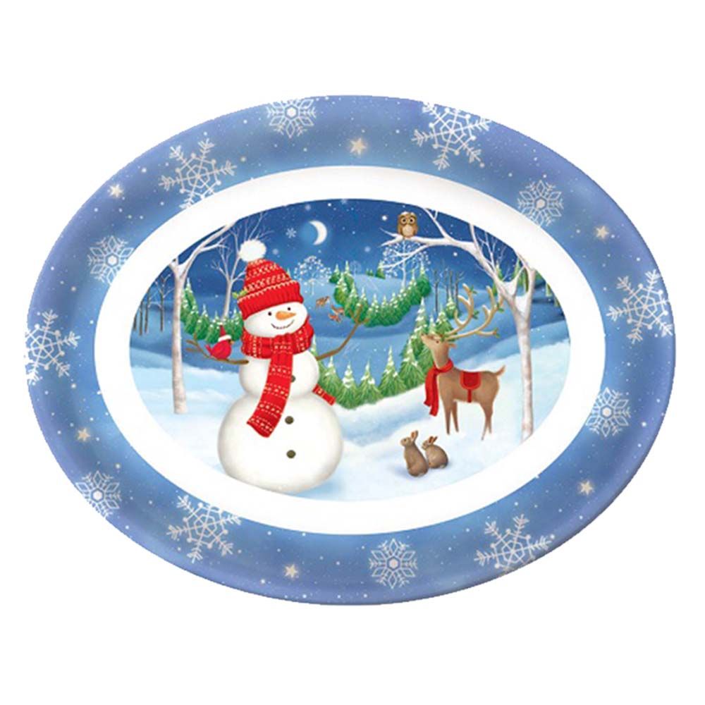 Snowman Oval Melamine Platter