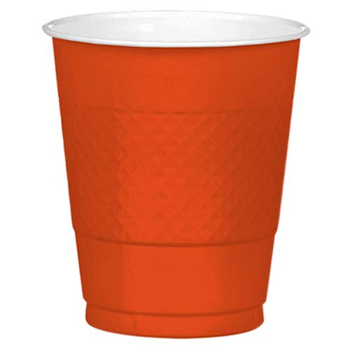 Amscan - Plastic Cups 12oz 20pcs - Orange Peel