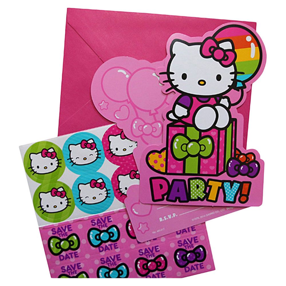 Hello Kitty Rainbow Invitation (8pcs)