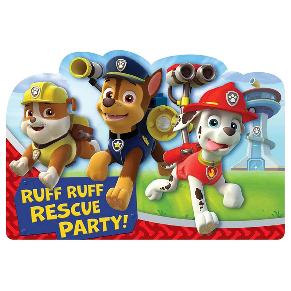 Paw Patrol Postcard Invitation Cards