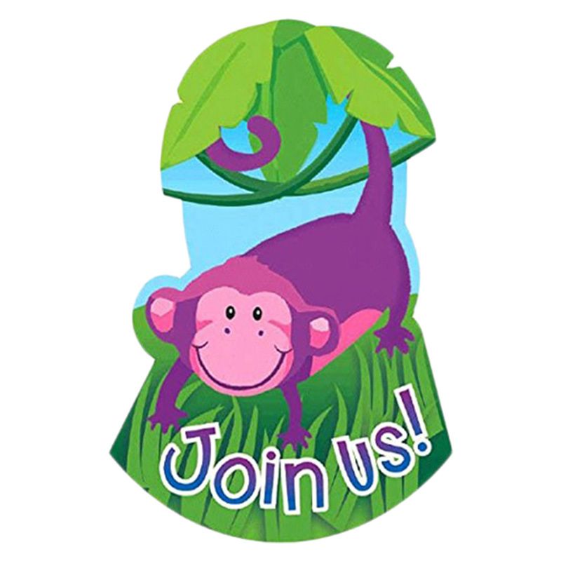 Jungle Animals Folded Invitations 8pcs