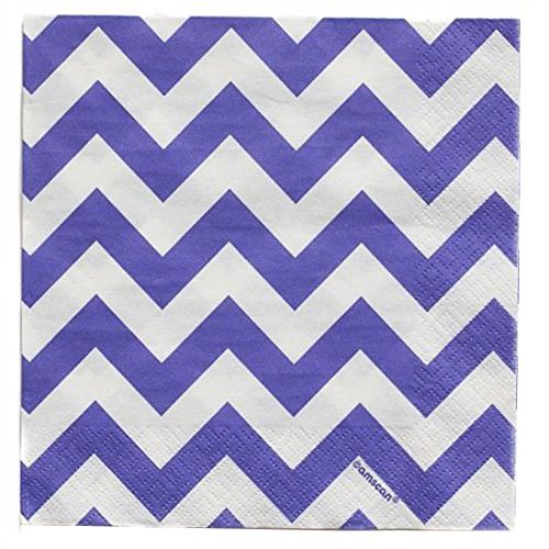 Amscan - Chevron Beverage Napkins 16pcs - Purple