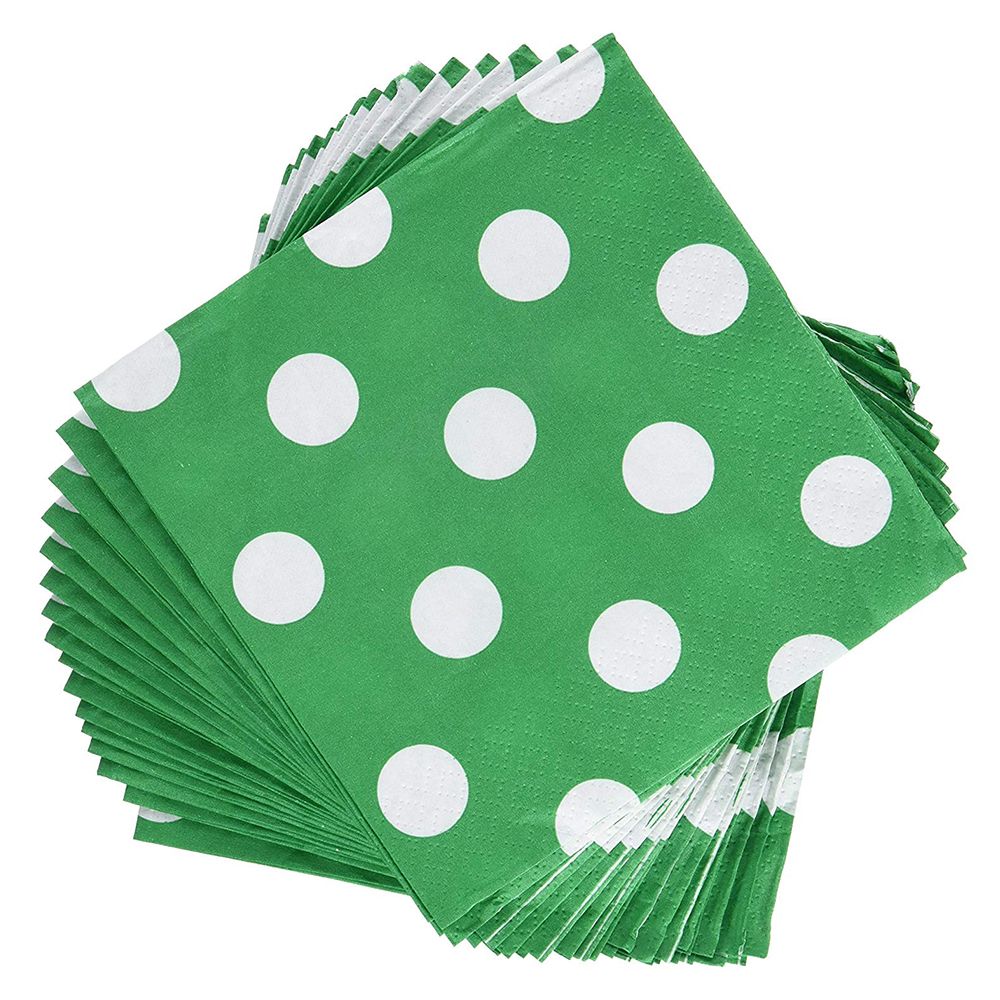 Amscan - Dots Beverage Tissues 16pcs - Festive Green