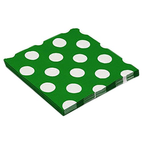 Amscan - Dots Beverage Tissues 16pcs - Festive Green