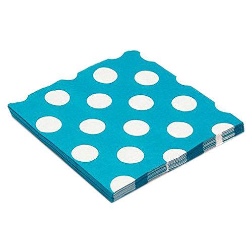 Amscan - Dots Beverage Napkins 16pcs - Caribbean Blue