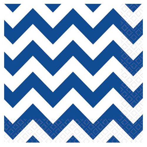 Amscan - Chevron Lunch Tissues 16pcs - Bright Royal Blue