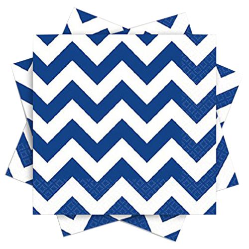 Amscan - Chevron Lunch Tissues 16pcs - Bright Royal Blue