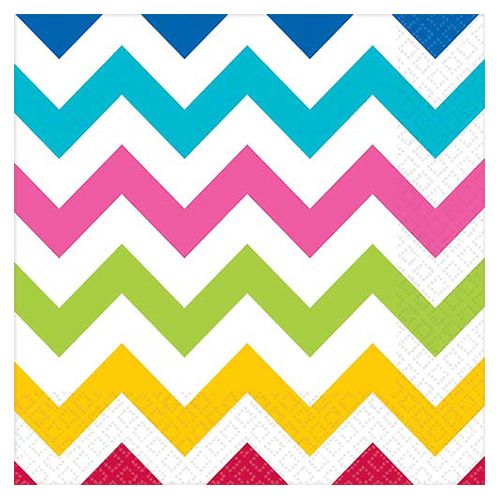 Amscan - Chevron Lunch Tissues 16pcs - Rainbow