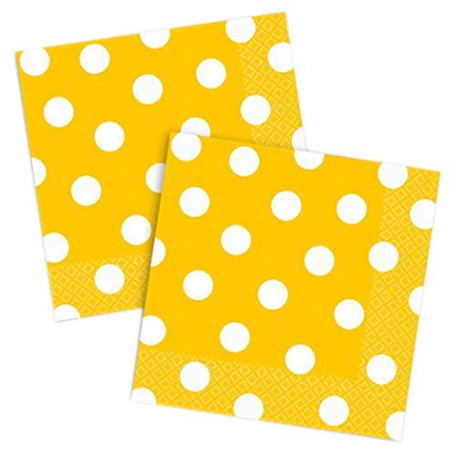 Amscan - Dots Lunch Tissues 16pcs - Yellow Sunshine