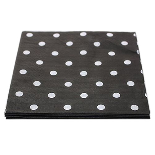 Amscan - Dots Lunch Tissues 16pcs - Jet Black