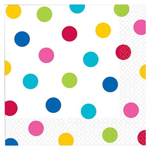 Amscan - Dots Lunch Tissues 16pcs - Rainbow