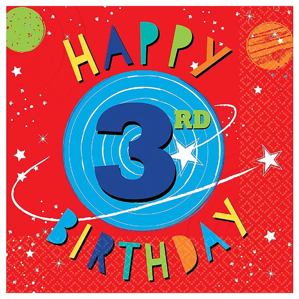 Blast Off 3rd Birthday Lunch Napkins