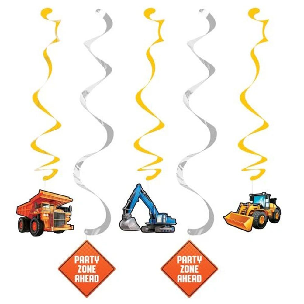 Creative Converting Big Dig Construction Dizzy Danglers 5pcs