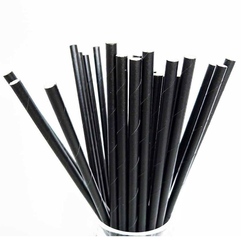 Creative Converting - Straws 100 Count Paper Black 100pcs