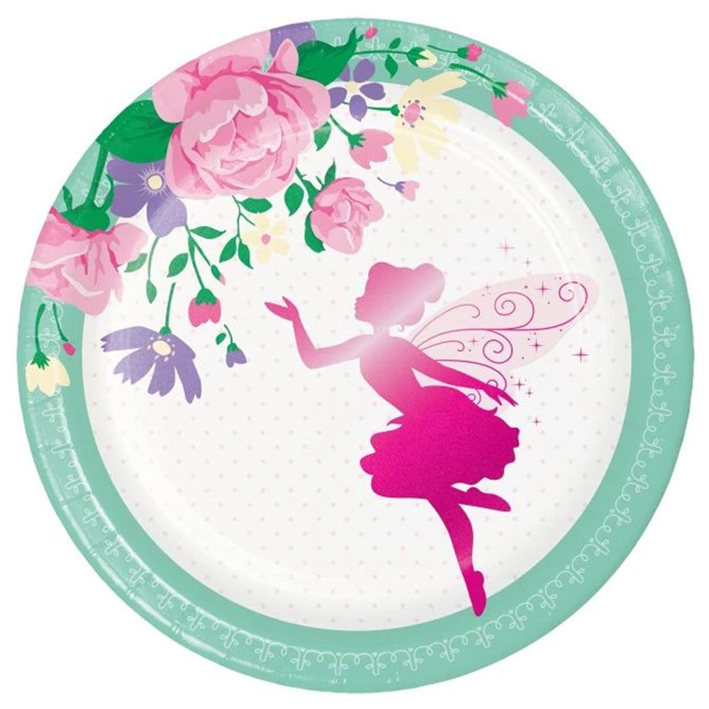 Creative Converting Floral Fairy Sparkle Luncheon Plate 8pcs