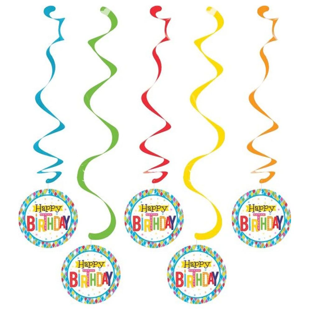 Creative Converting - Bright Birthday Dizzy Danglers 5pcs