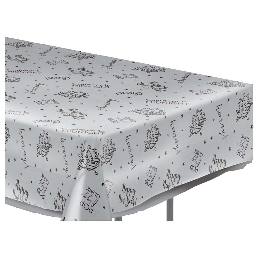 Party Centre - New Year's Clear Plastic Rectangular Table cover