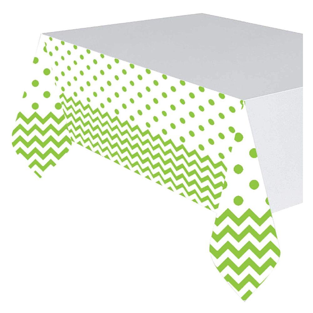 Amscan - Chevron Party Plastic Table Cover - Kiwi Green