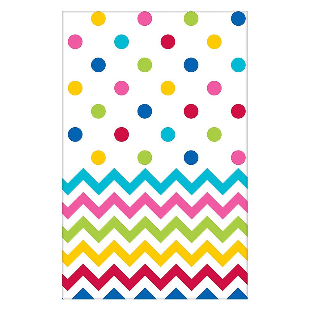 Amscan - Chevron Plastic Table Cover - Rainbow