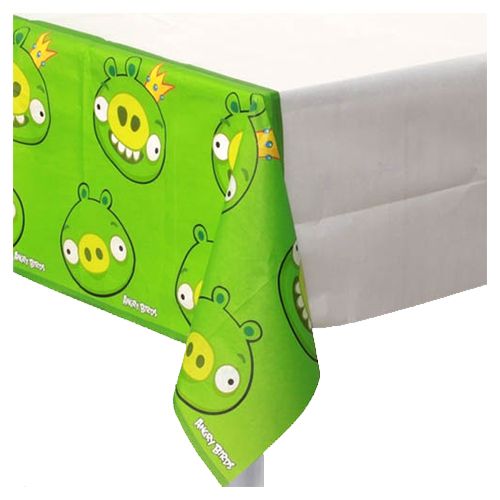 Amscan - Angry Birds Paper Rectangular Table Cover 54 x 102" - Green