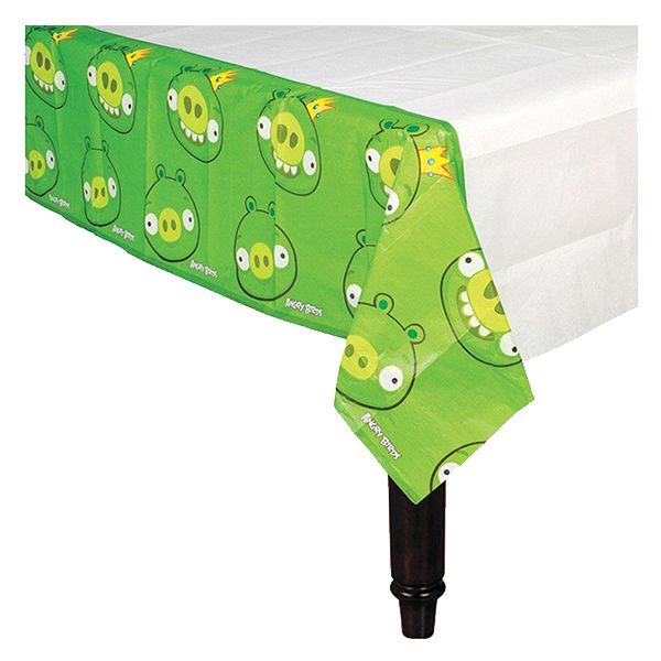 Amscan - Angry Birds Paper Rectangular Table Cover 54 x 102" - Green