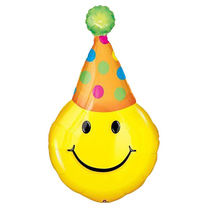 Party Centre - Party Hat Smiles Foil Balloon