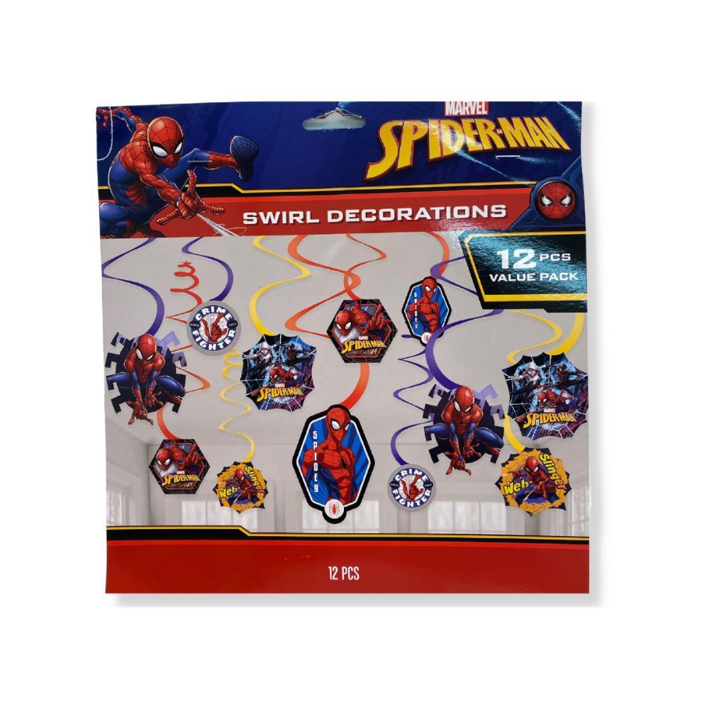 Spider-Man Webbed Swirl Decorations 12pcs