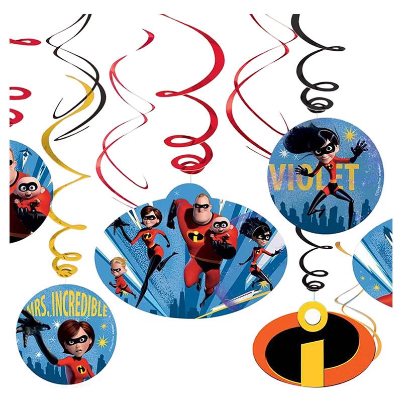 Incredibles 2 Swirl Decoration Value Pack 12pcs