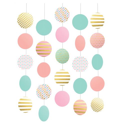 Amscan - Pastel Circle Hanging Decoration 5pcs