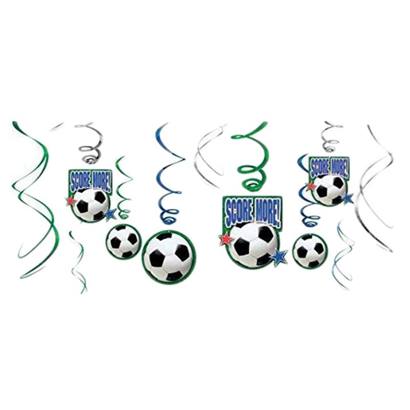 Soccer Birthday Swirl Decorations (12pcs)