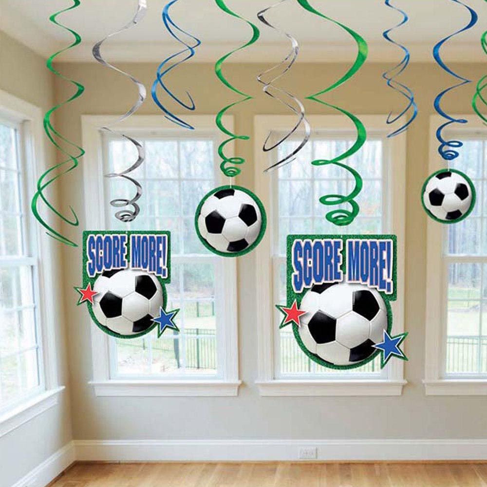 Soccer Birthday Swirl Decorations (12pcs)