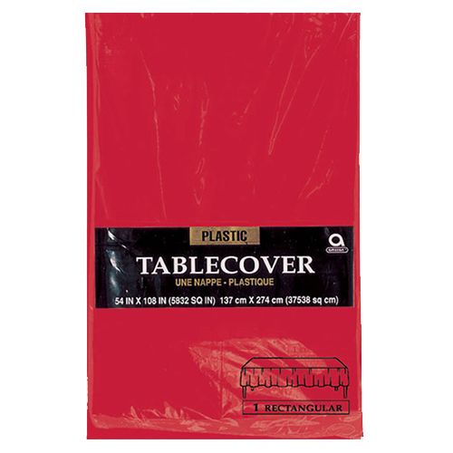 Amscan - Plastic Table Cover - Apple Red