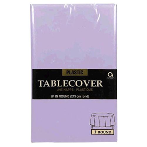 Amscan - Round Plastic Table Cover 84" - Lavender