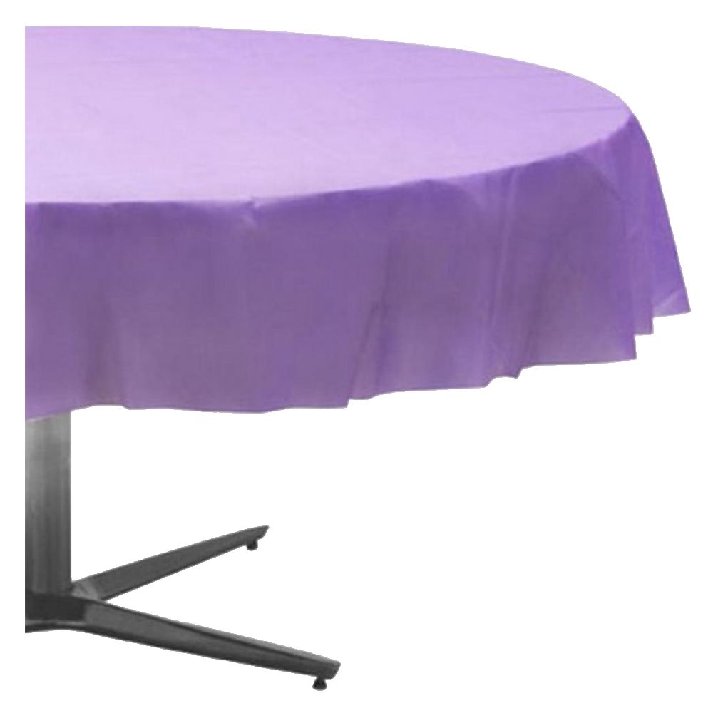 Amscan - Round Plastic Table Cover 84" - Lavender